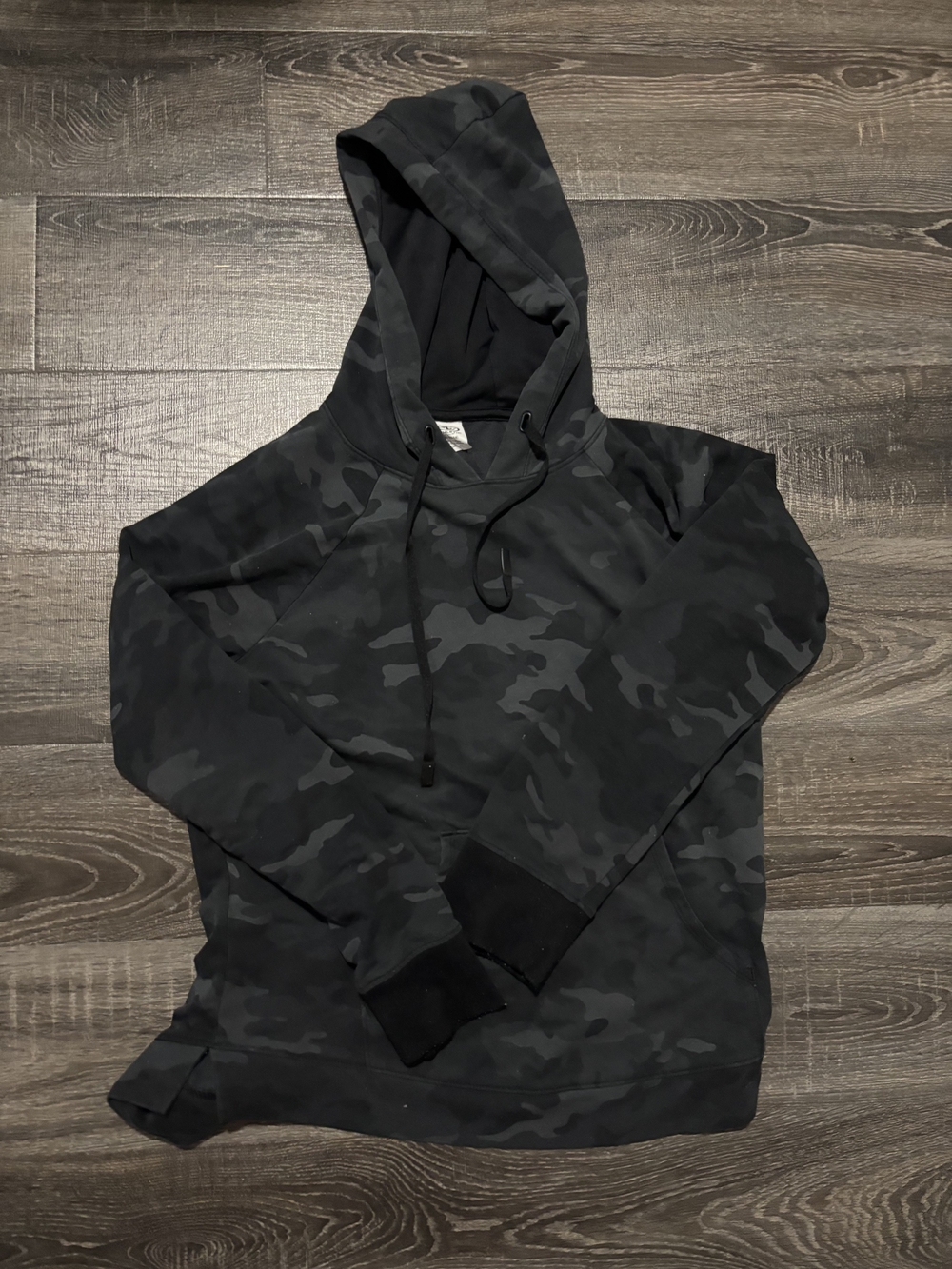 Athletic Works Kids Black & Dark Gray Camo Hoodie